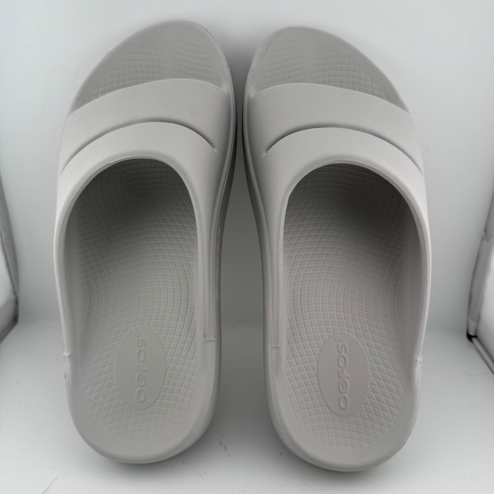 OOFOS OOahh Sport Slide Sandals Mens 8 Womens 10 Grey Recovery Comfort Footwear